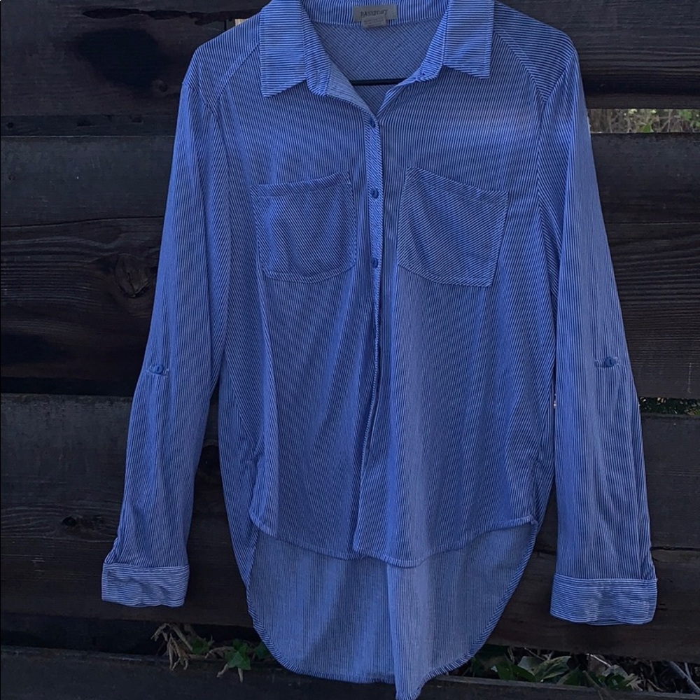 Blue pin stripe shirt